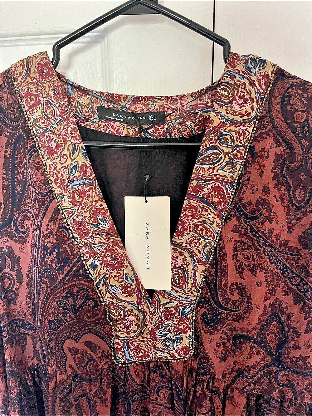 Zara Paisley Mini Dress Large NWT - Picture 3 of 6